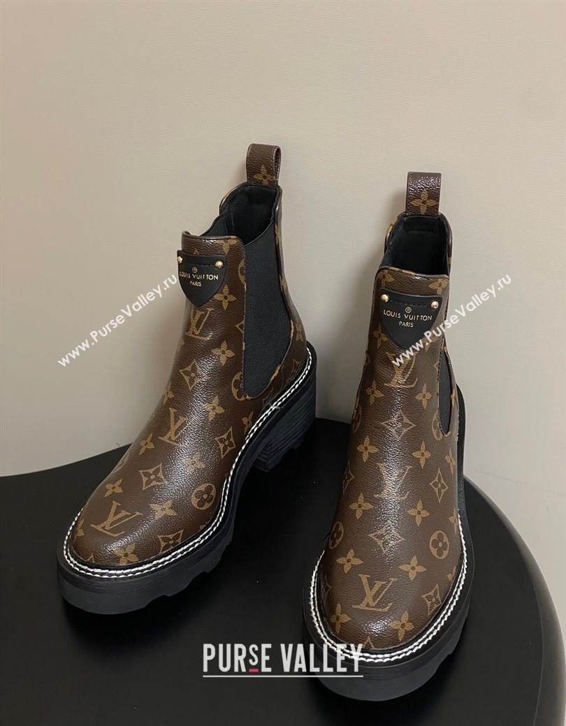 Louis Vuitton LV Beaubourg Ankle Boots in Monogram Canvas 2025 LV082907 (MD-250829122)