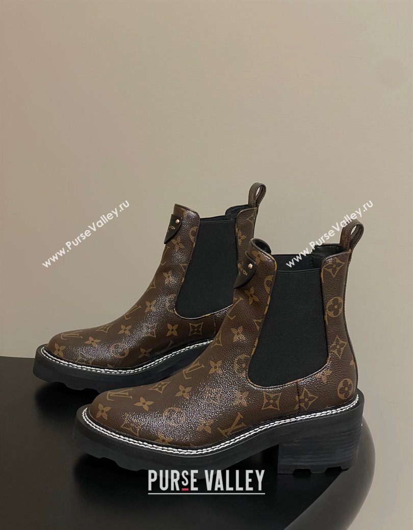 Louis Vuitton LV Beaubourg Ankle Boots in Monogram Canvas 2025 LV082907 (MD-250829122)