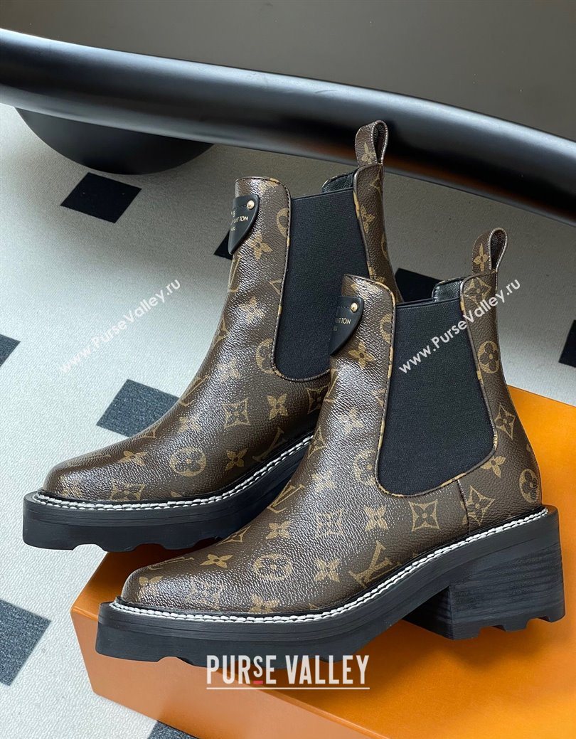Louis Vuitton LV Beaubourg Ankle Boots in Monogram Canvas 2025 LV082907 (MD-250829122)