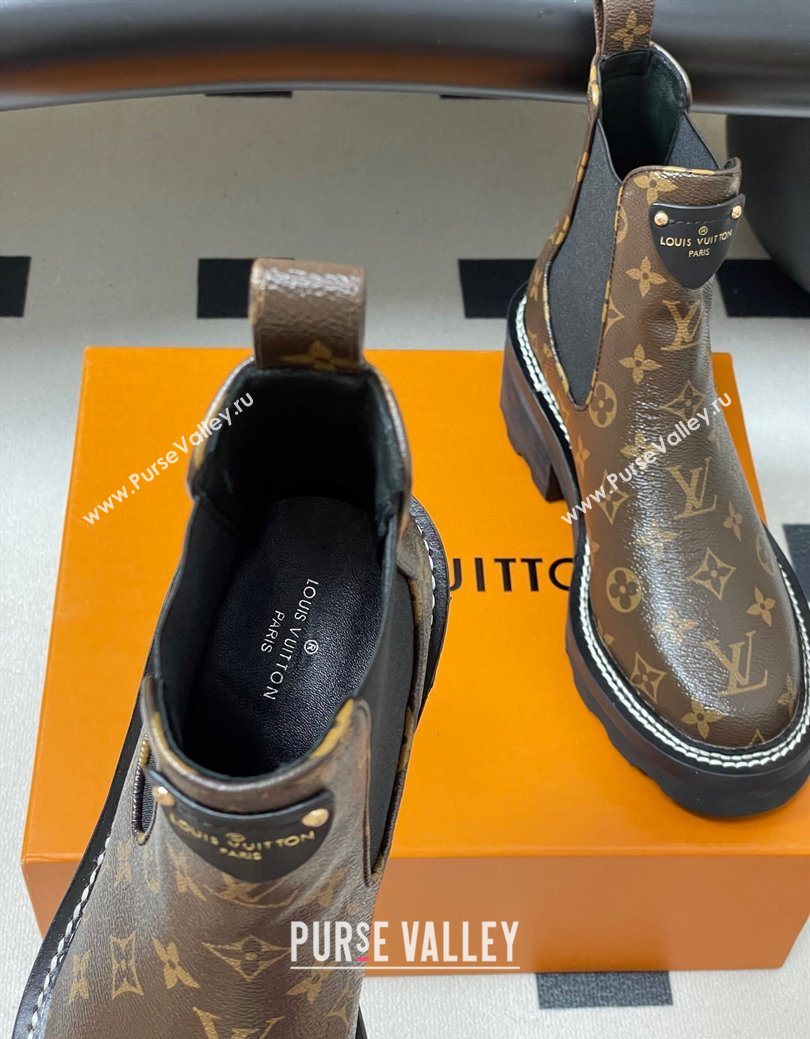 Louis Vuitton LV Beaubourg Ankle Boots in Monogram Canvas 2025 LV082907 (MD-250829122)