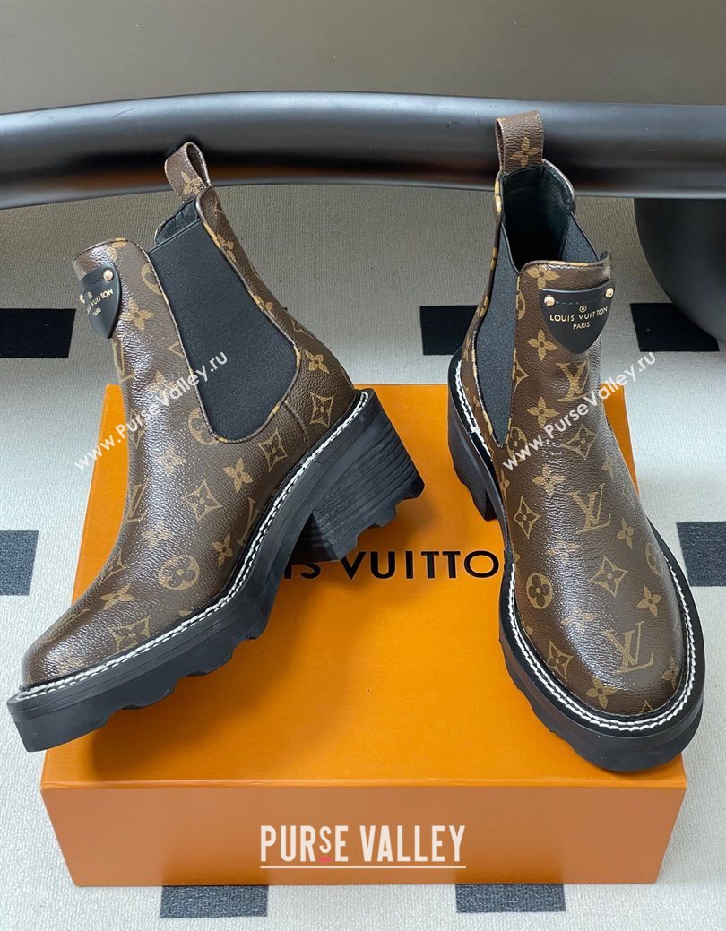 Louis Vuitton LV Beaubourg Ankle Boots in Monogram Canvas 2025 LV082907 (MD-250829122)