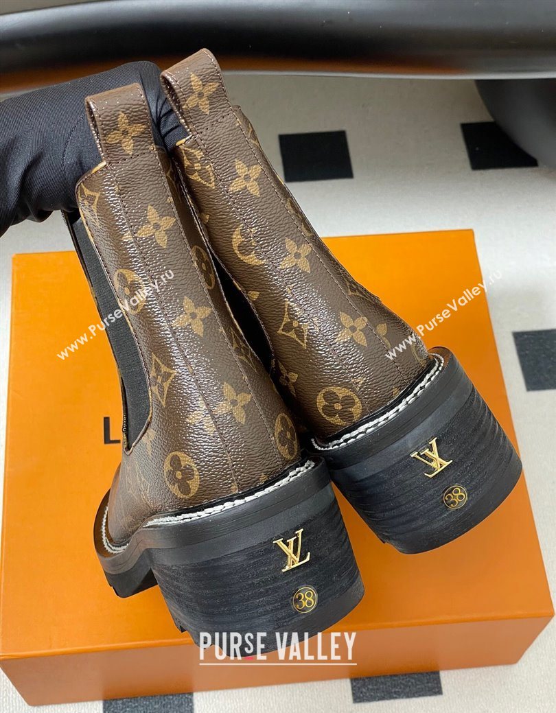 Louis Vuitton LV Beaubourg Ankle Boots in Monogram Canvas 2025 LV082907 (MD-250829122)