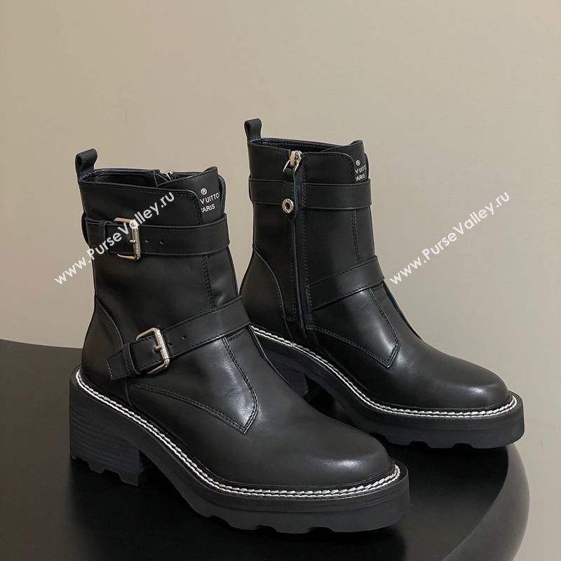 Louis Vuitton LV Beaubourg Ankle Boots 4cm in Black Leather 2025 1ACH3A (MD-250829125)