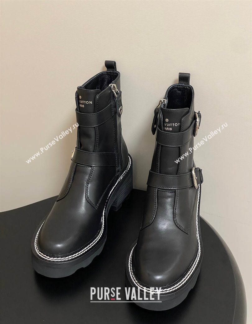 Louis Vuitton LV Beaubourg Ankle Boots 4cm in Black Leather 2025 1ACH3A (MD-250829125)