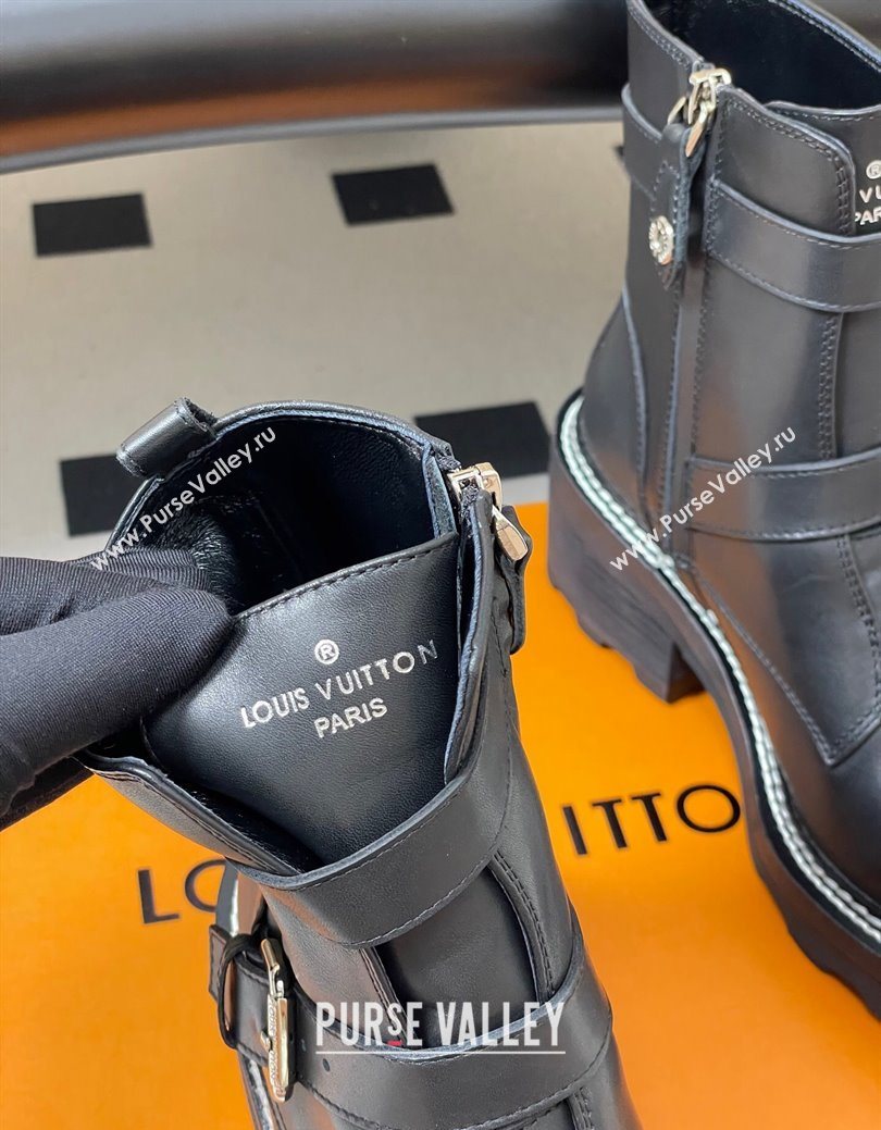 Louis Vuitton LV Beaubourg Ankle Boots 4cm in Black Leather 2025 1ACH3A (MD-250829125)