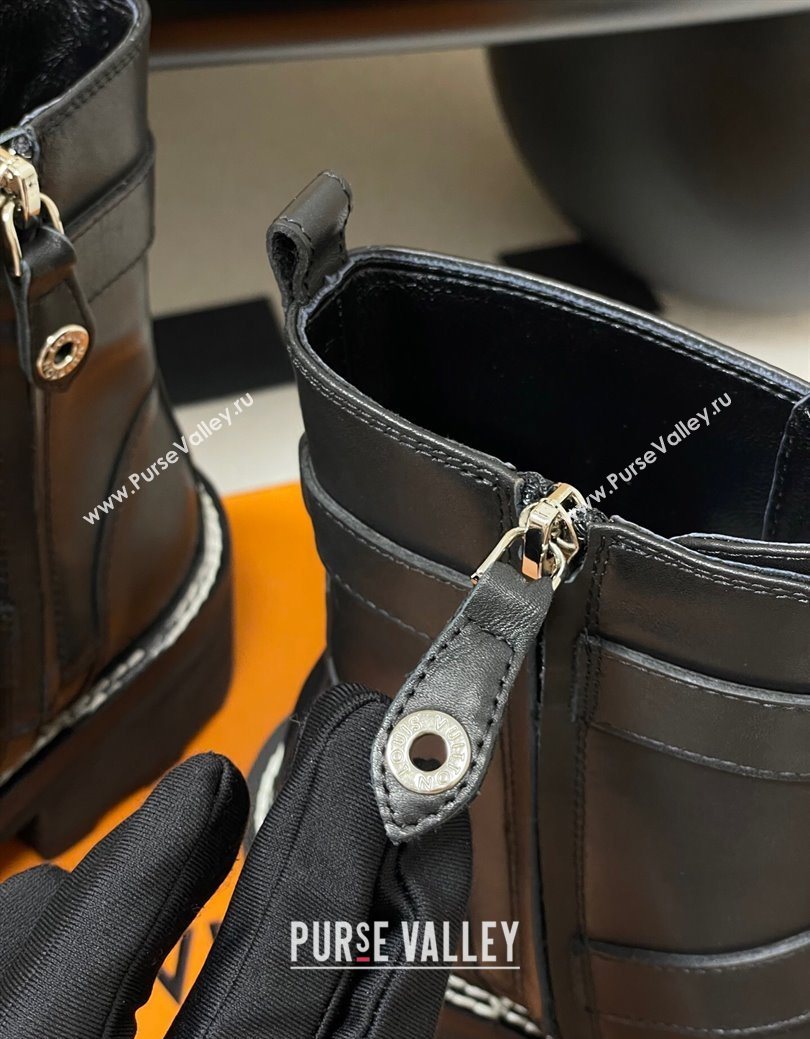 Louis Vuitton LV Beaubourg Ankle Boots 4cm in Black Leather 2025 1ACH3A (MD-250829125)