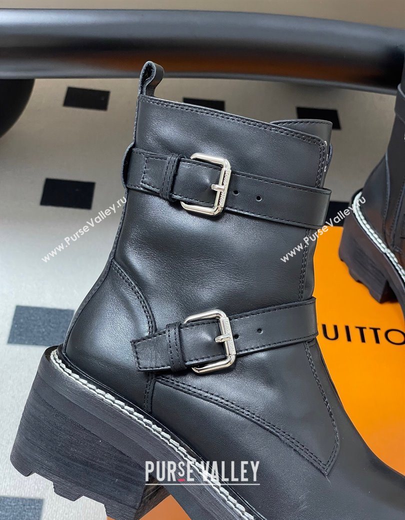 Louis Vuitton LV Beaubourg Ankle Boots 4cm in Black Leather 2025 1ACH3A (MD-250829125)