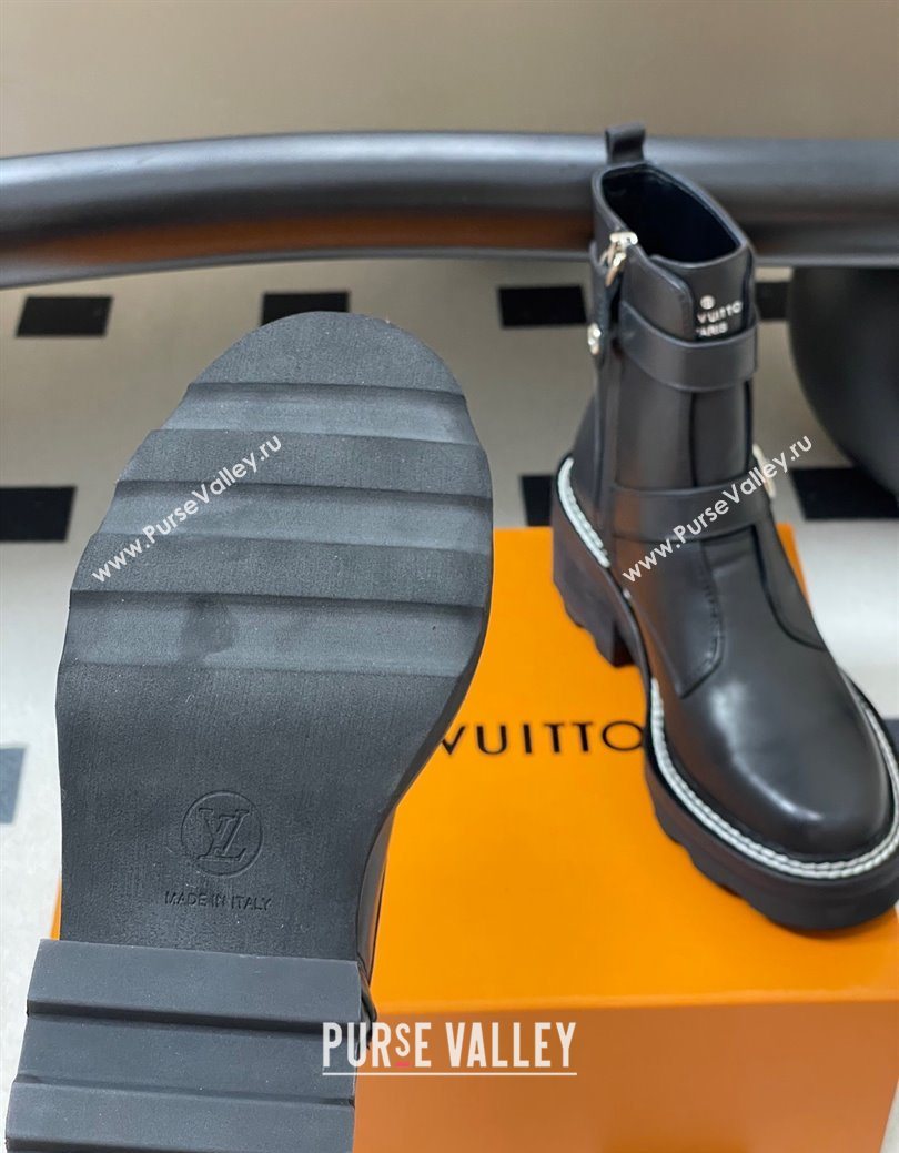 Louis Vuitton LV Beaubourg Ankle Boots 4cm in Black Leather 2025 1ACH3A (MD-250829125)
