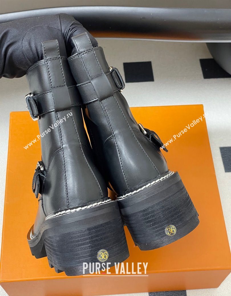 Louis Vuitton LV Beaubourg Ankle Boots 4cm in Black Leather 2025 1ACH3A (MD-250829125)