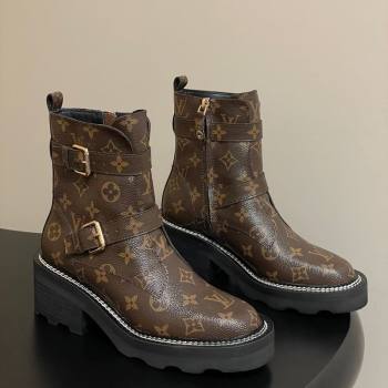 Louis Vuitton LV Beaubourg Ankle Boots 4cm in Monogram Canvas 2025 1ACH3A (MD-250829126)