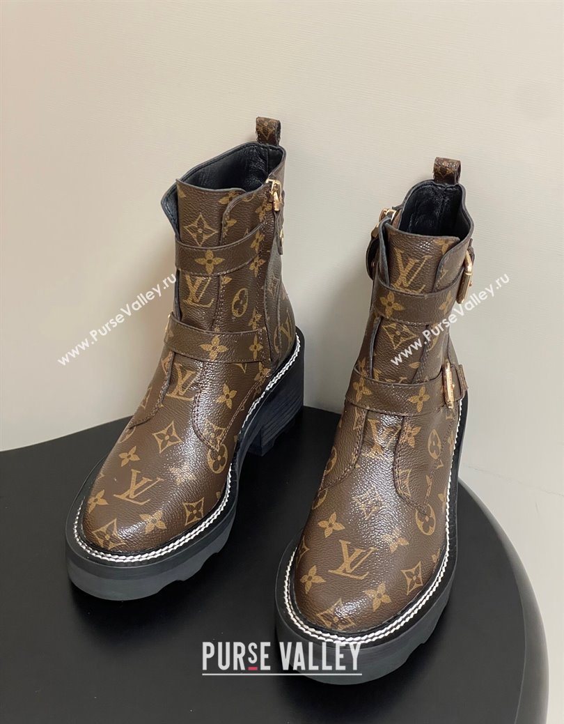 Louis Vuitton LV Beaubourg Ankle Boots 4cm in Monogram Canvas 2025 1ACH3A (MD-250829126)