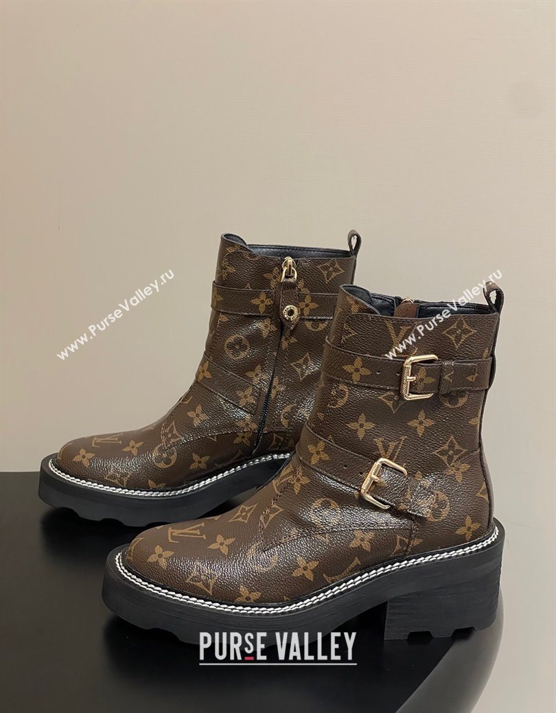 Louis Vuitton LV Beaubourg Ankle Boots 4cm in Monogram Canvas 2025 1ACH3A (MD-250829126)