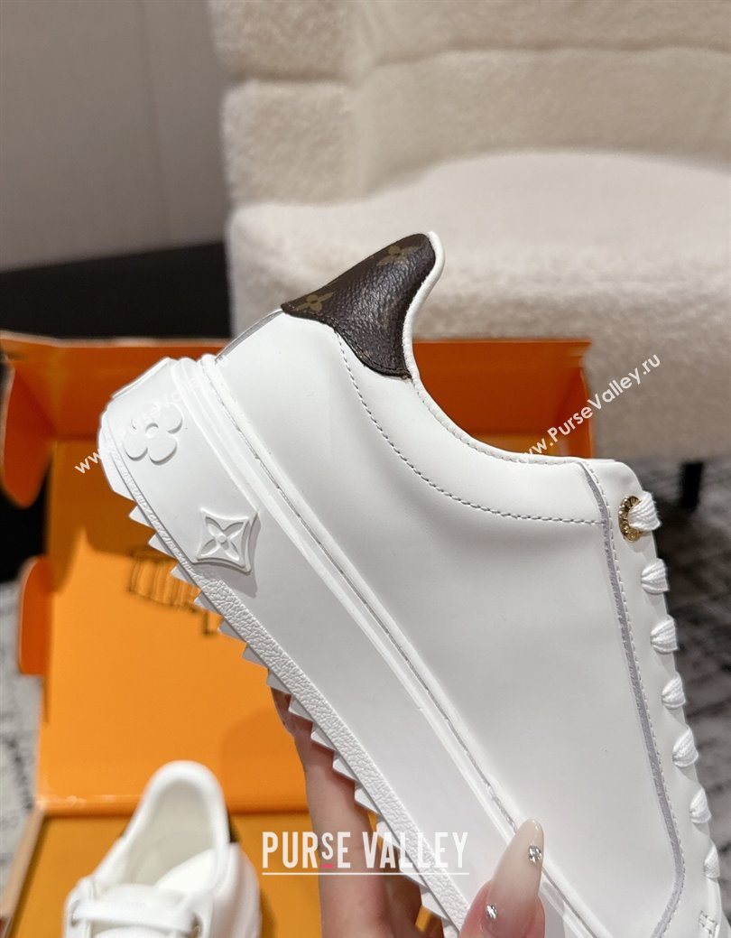 Louis Vuitton Time Out Sneakers in White Leather with LV Tag 2025 0829 (SS-250829007)