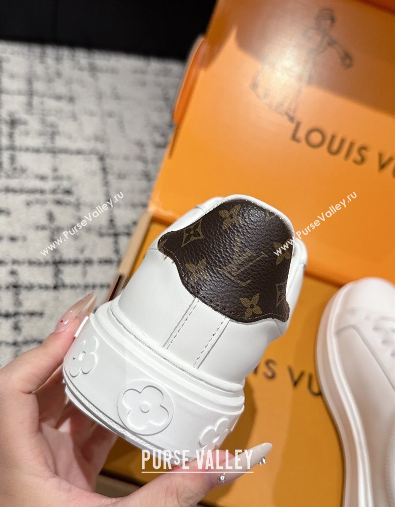 Louis Vuitton Time Out Sneakers in White Leather with LV Tag 2025 0829 (SS-250829007)