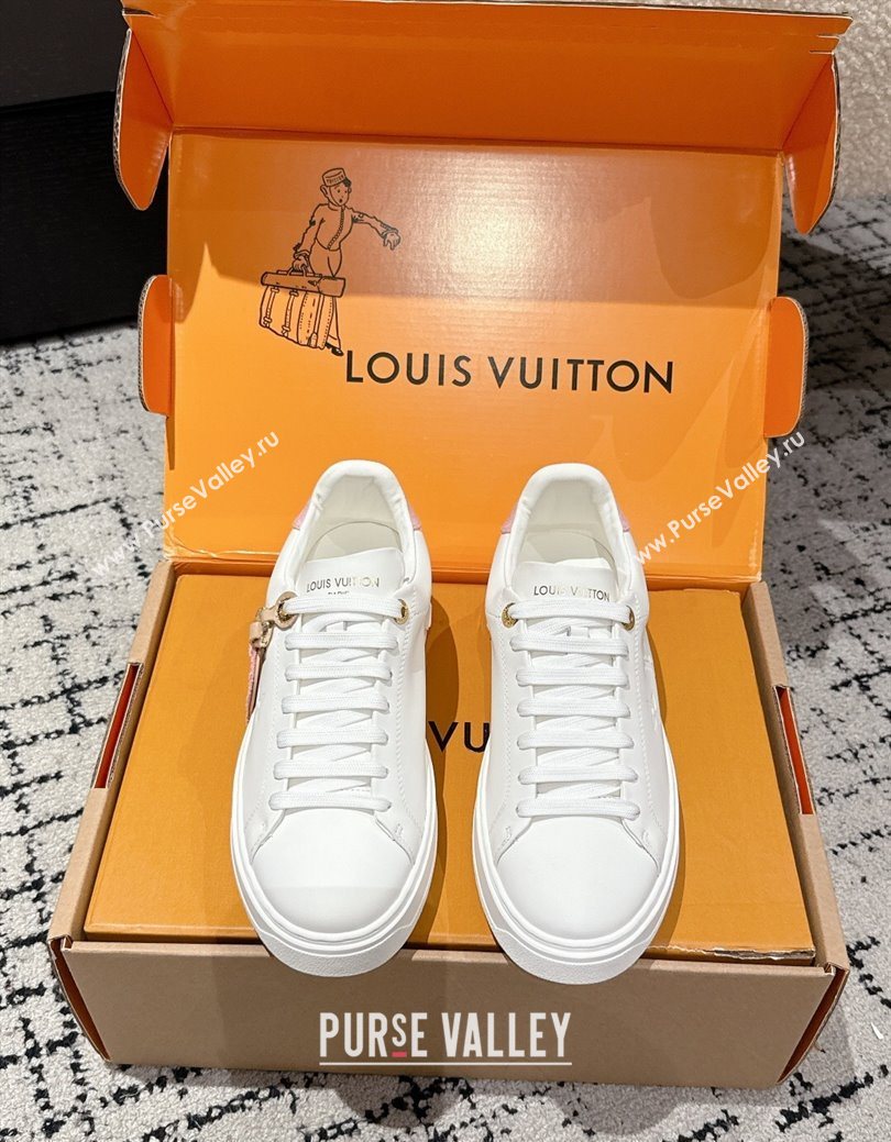Louis Vuitton Time Out Sneakers in White Leather with Pink Label Hanging 1AGUXO 2025 (SS-250829008)