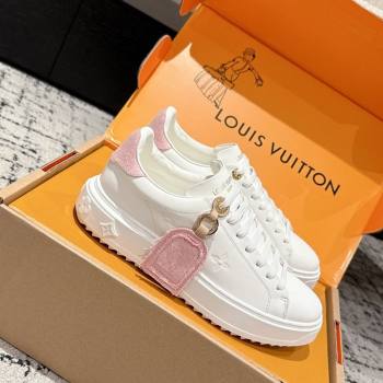 Louis Vuitton Time Out Sneakers in White Leather with Pink Label Hanging 1AGUXO 2025 (SS-250829008)
