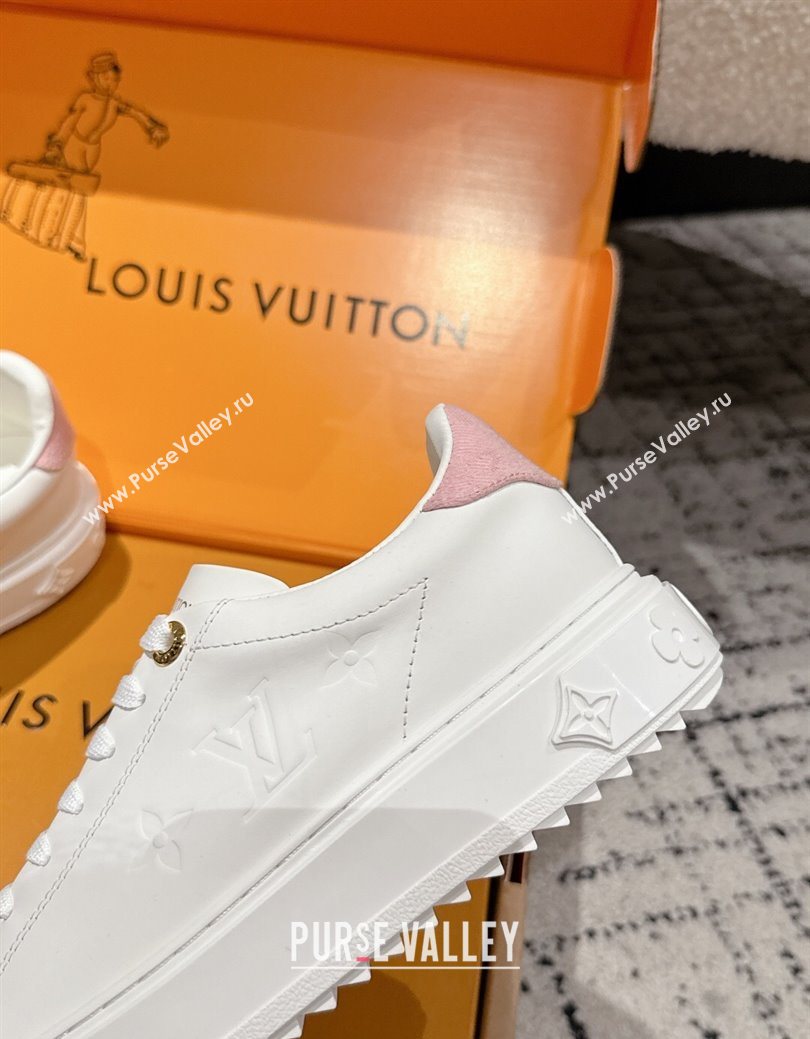 Louis Vuitton Time Out Sneakers in White Leather with Pink Label Hanging 1AGUXO 2025 (SS-250829008)