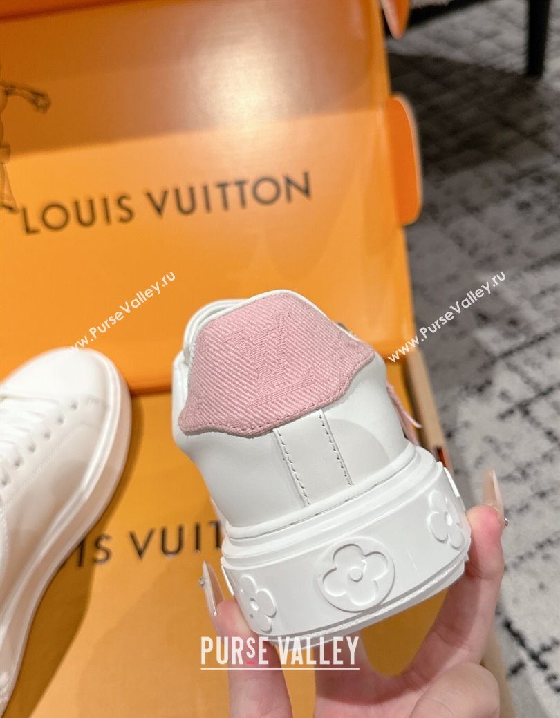 Louis Vuitton Time Out Sneakers in White Leather with Pink Label Hanging 1AGUXO 2025 (SS-250829008)