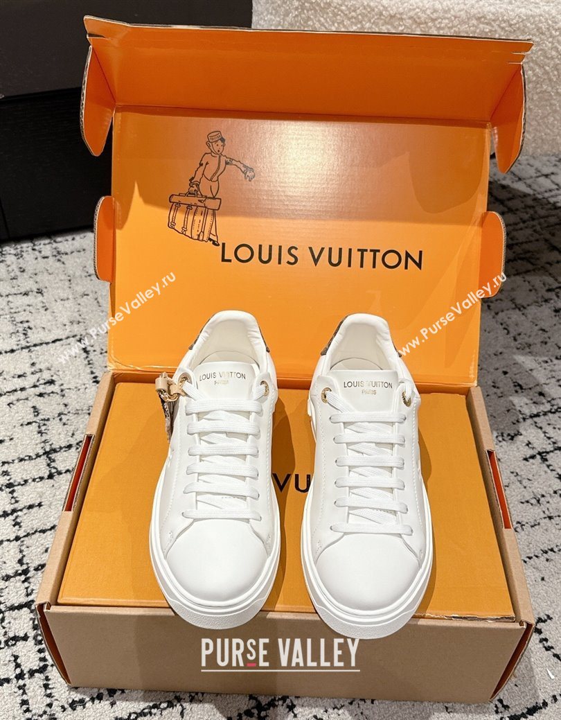 Louis Vuitton Time Out Sneakers in White Leather with Grey Label Hanging 1AGUXO 2025 (SS-250829009)
