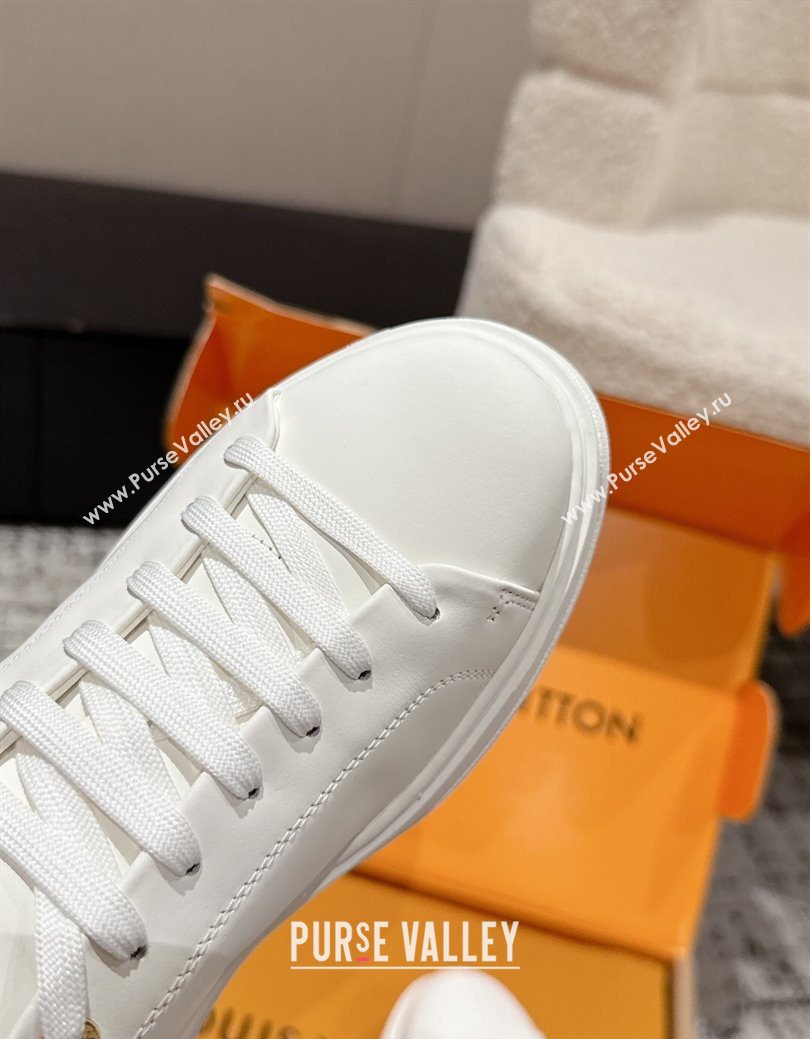 Louis Vuitton Time Out Sneakers in White Leather with Grey Label Hanging 1AGUXO 2025 (SS-250829009)