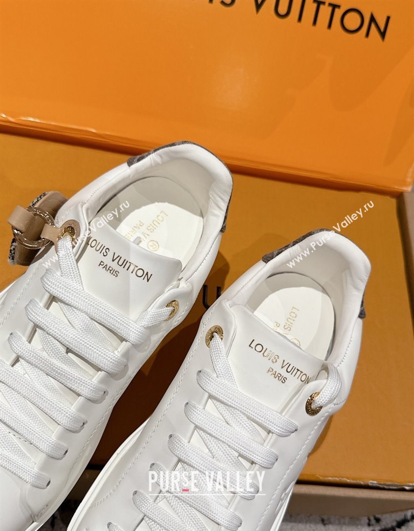 Louis Vuitton Time Out Sneakers in White Leather with Grey Label Hanging 1AGUXO 2025 (SS-250829009)