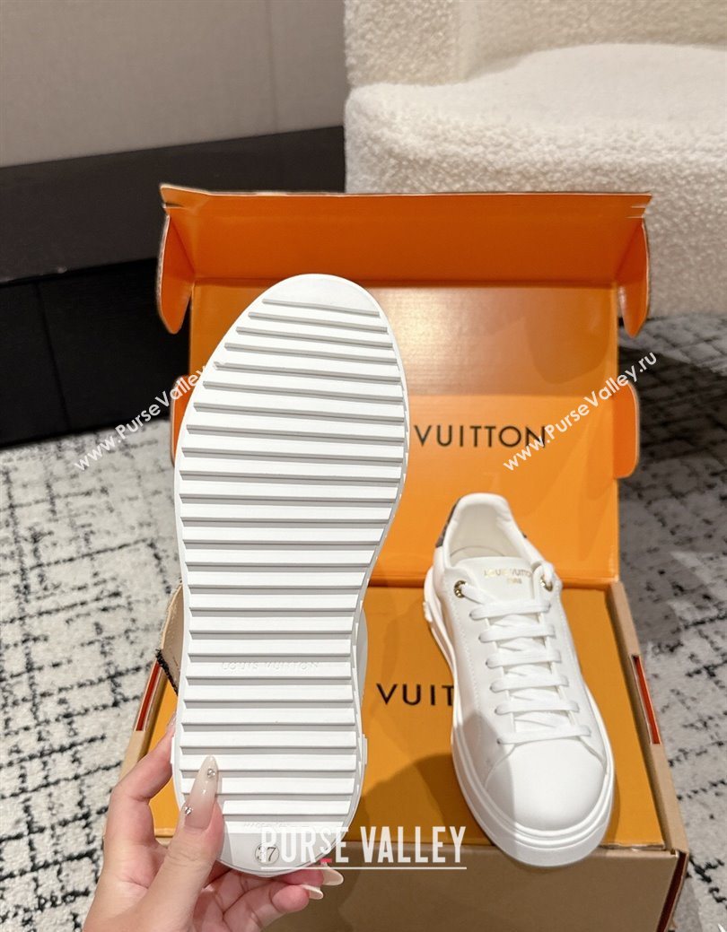 Louis Vuitton Time Out Sneakers in White Leather with Grey Label Hanging 1AGUXO 2025 (SS-250829009)