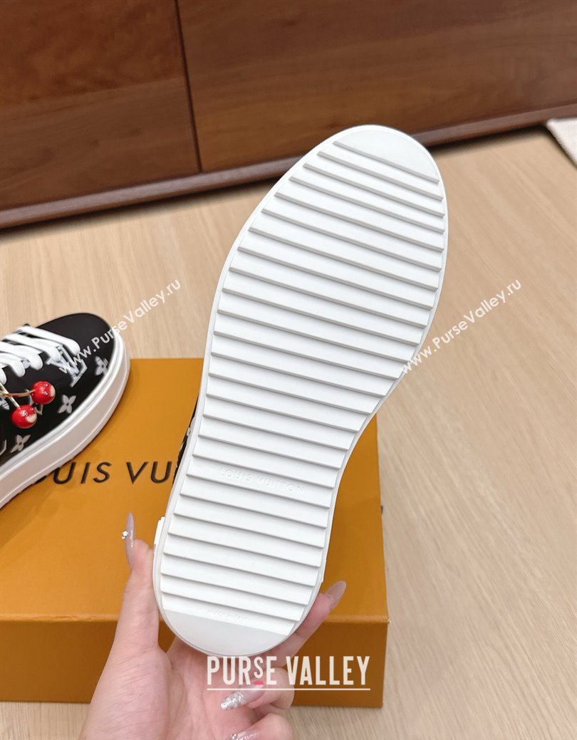 Louis Vuitton Time Out Sneakers 4cm in Black Monogram Leather 2025 0829 (KL-250829012)