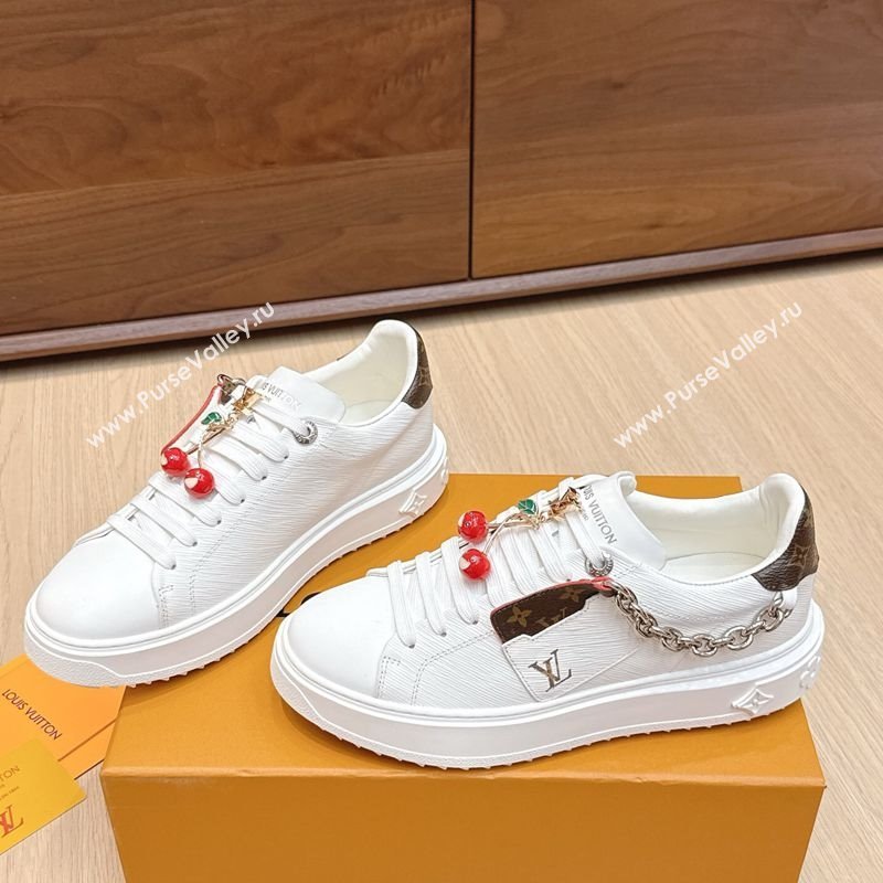 Louis Vuitton Time Out Sneakers 4cm in Epi Leather 1AHOGG White 2025 (KL-250829013)