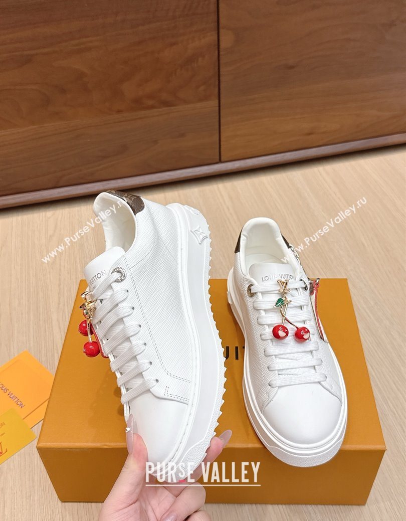 Louis Vuitton Time Out Sneakers 4cm in Epi Leather 1AHOGG White 2025 (KL-250829013)