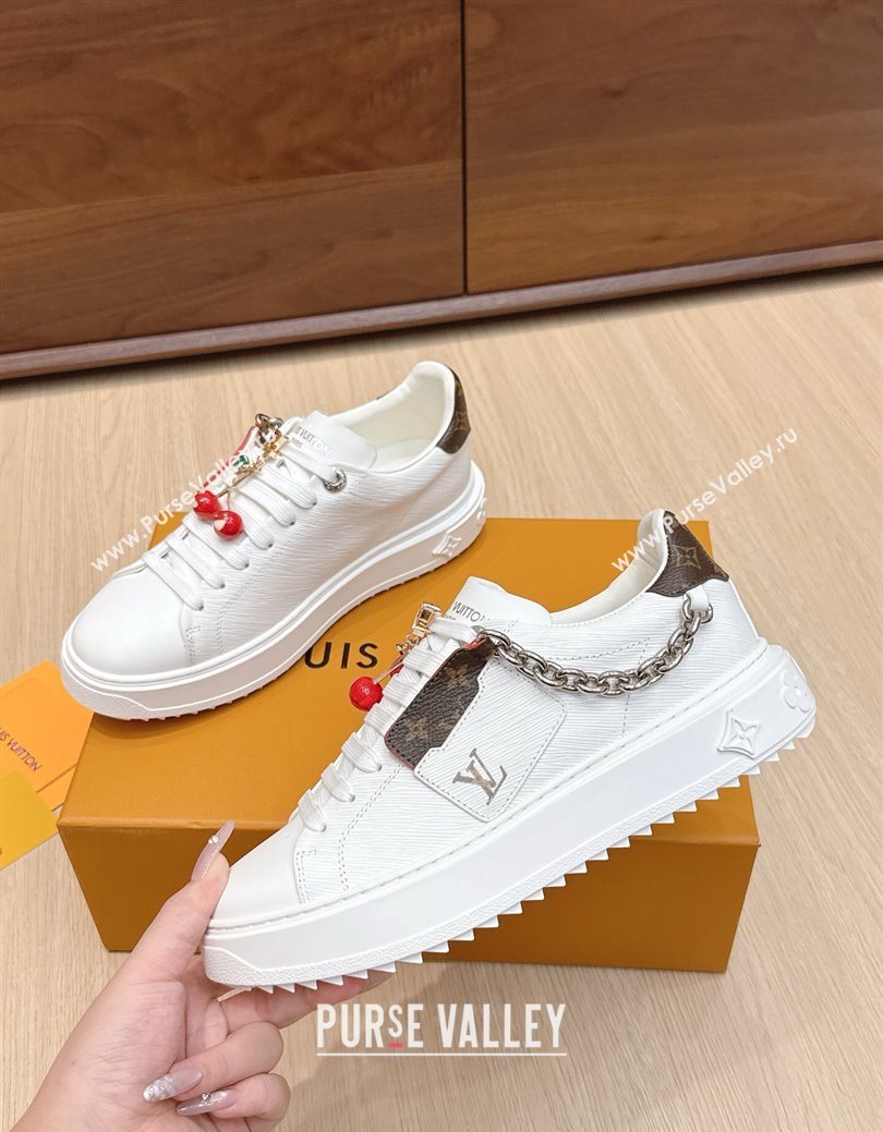 Louis Vuitton Time Out Sneakers 4cm in Epi Leather 1AHOGG White 2025 (KL-250829013)