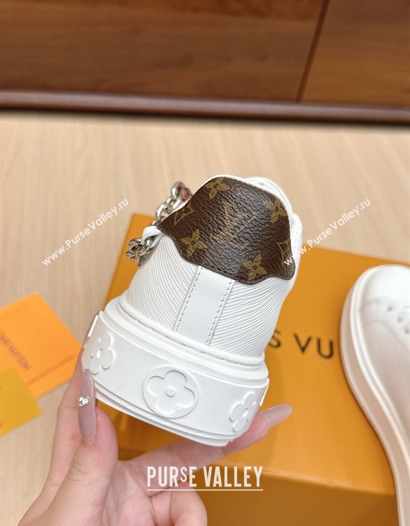 Louis Vuitton Time Out Sneakers 4cm in Epi Leather 1AHOGG White 2025 (KL-250829013)