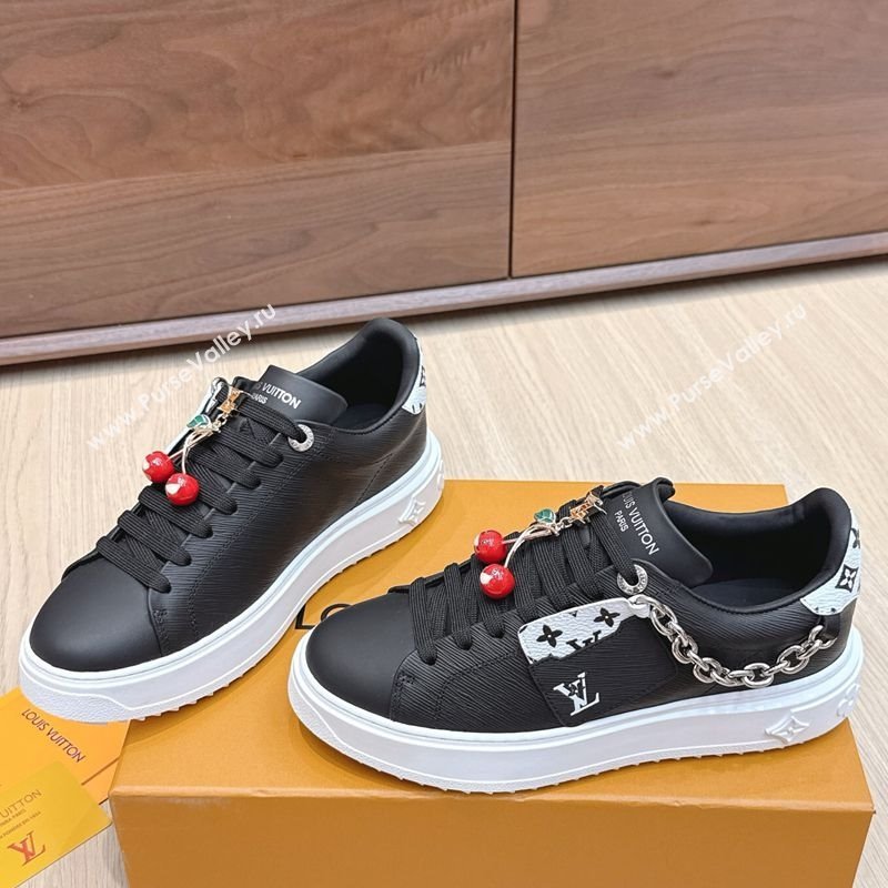 Louis Vuitton Time Out Sneakers 4cm in Epi Leather 1AHOGG Black 2025 (KL-250829014)