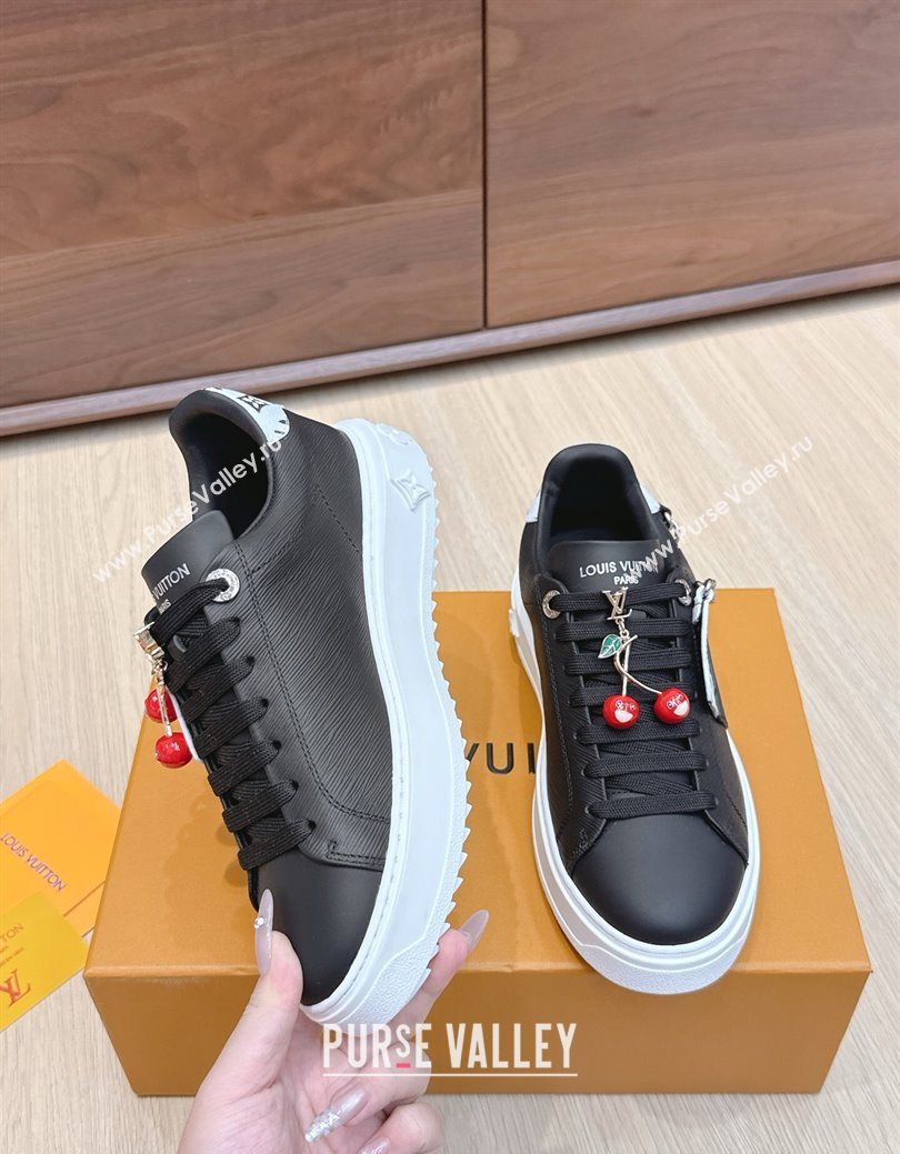 Louis Vuitton Time Out Sneakers 4cm in Epi Leather 1AHOGG Black 2025 (KL-250829014)