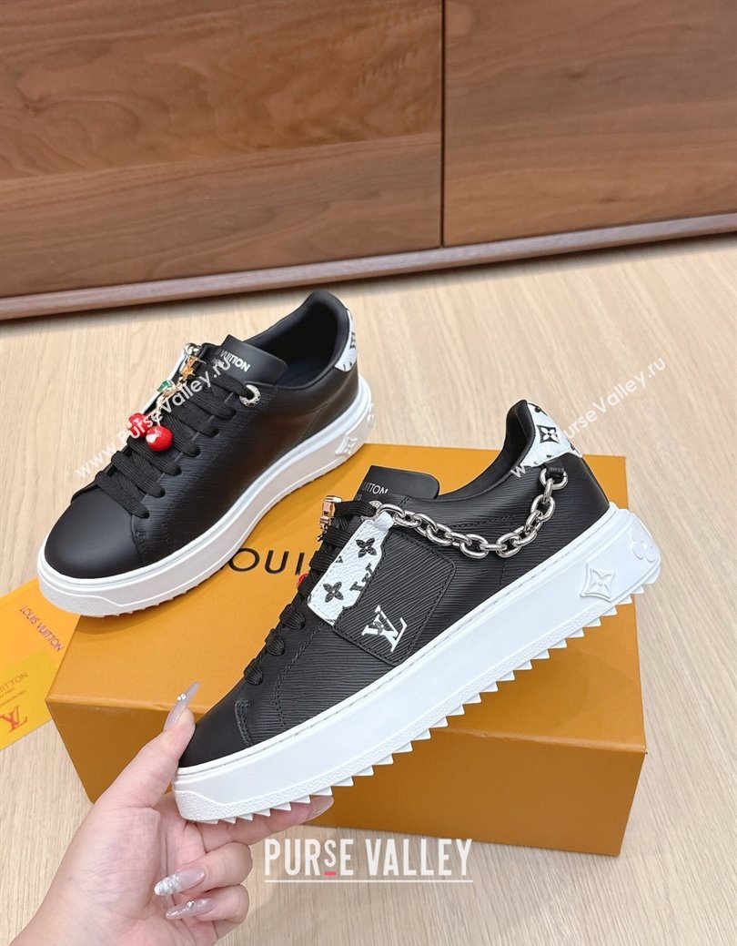 Louis Vuitton Time Out Sneakers 4cm in Epi Leather 1AHOGG Black 2025 (KL-250829014)