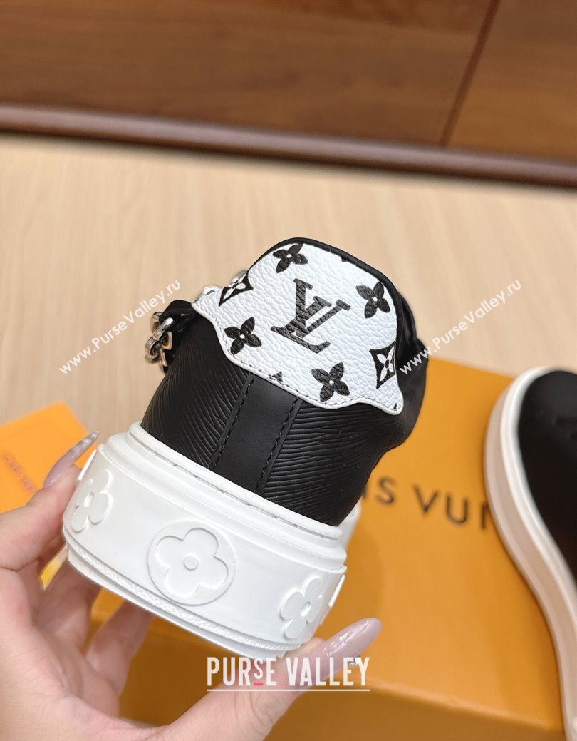 Louis Vuitton Time Out Sneakers 4cm in Epi Leather 1AHOGG Black 2025 (KL-250829014)