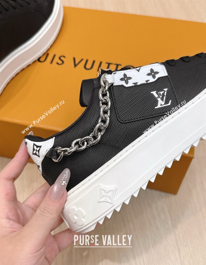 Louis Vuitton Time Out Sneakers 4cm in Epi Leather 1AHOGG Black 2025 (KL-250829014)