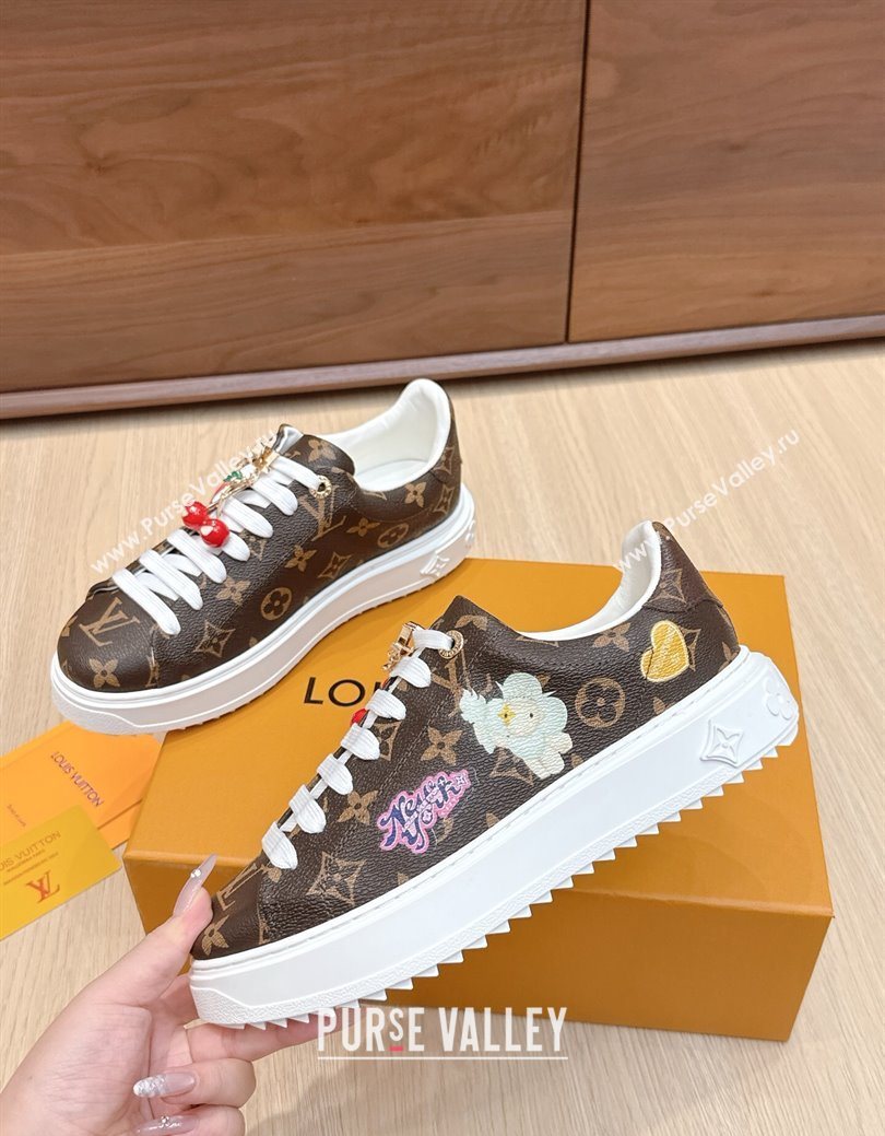 Louis Vuitton Time Out Sneakers 4cm in Printed Monogram Canvas 2025 0829 (KL-250829015)