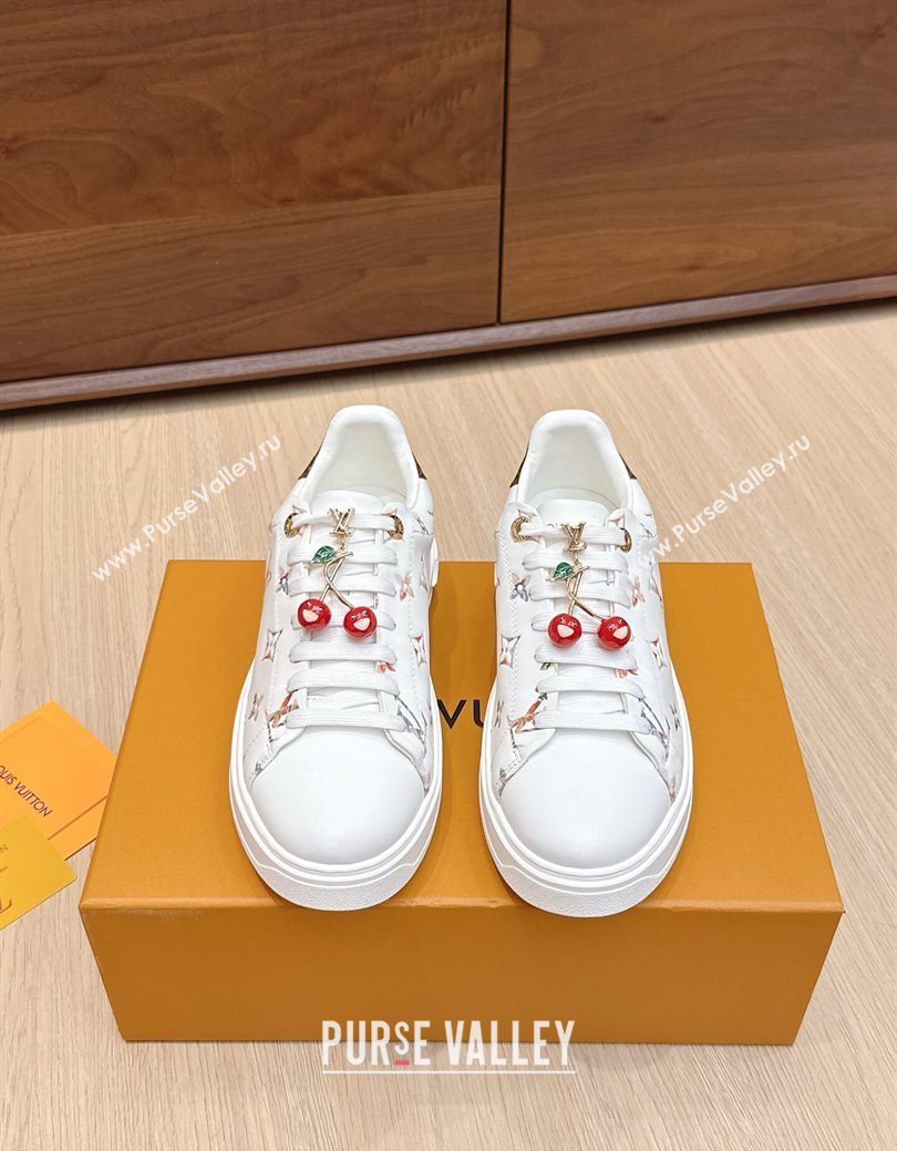 Louis Vuitton Time Out Sneakers 4cm in Leather 1AHOOD White/Multicolor 2025 (KL-250829016)