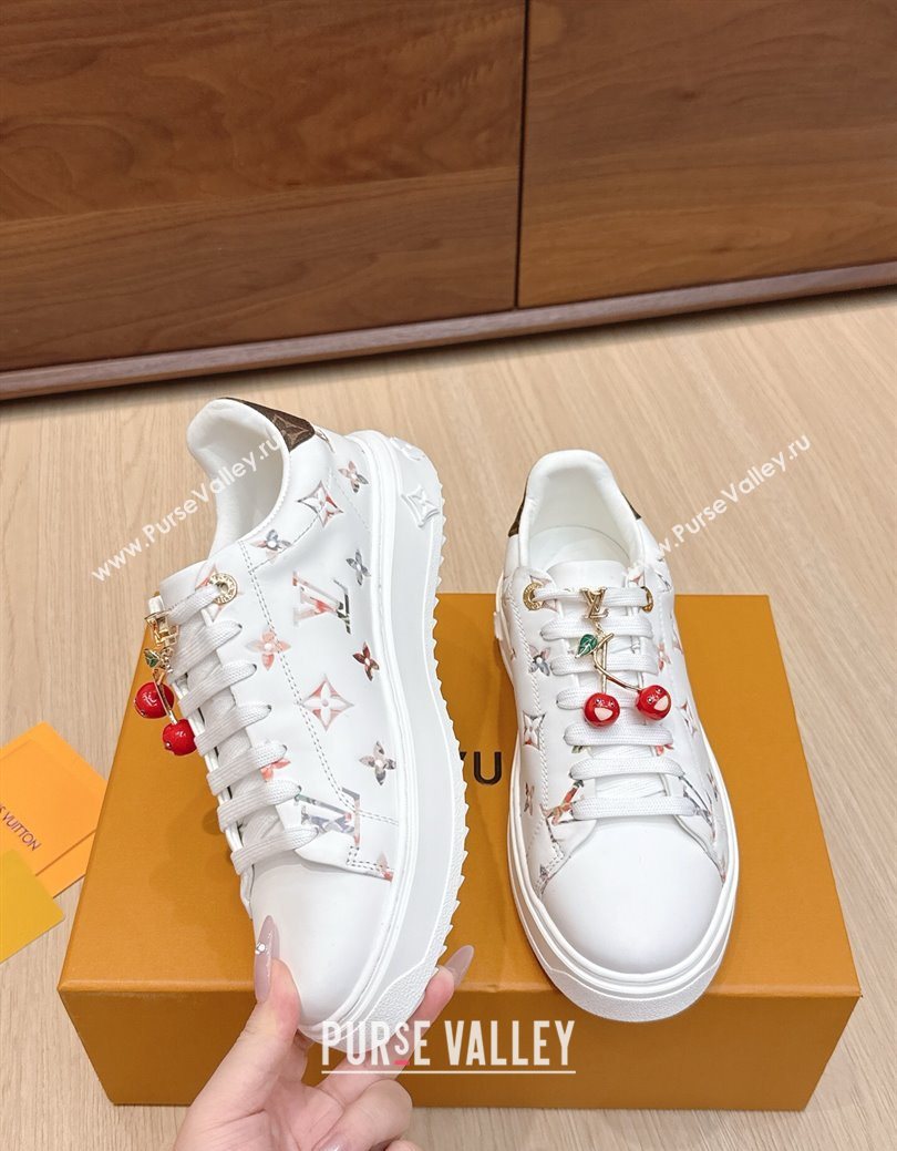 Louis Vuitton Time Out Sneakers 4cm in Leather 1AHOOD White/Multicolor 2025 (KL-250829016)
