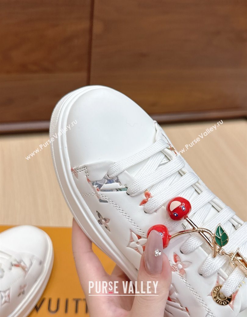 Louis Vuitton Time Out Sneakers 4cm in Leather 1AHOOD White/Multicolor 2025 (KL-250829016)