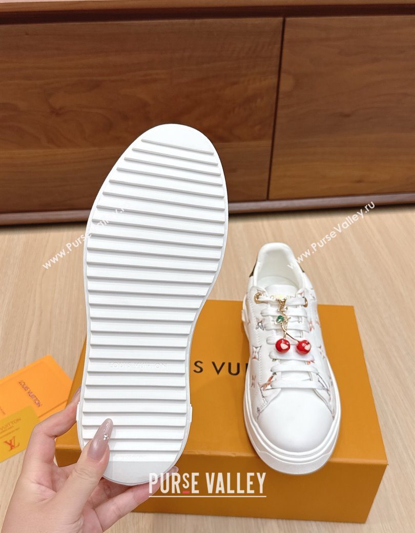 Louis Vuitton Time Out Sneakers 4cm in Leather 1AHOOD White/Multicolor 2025 (KL-250829016)