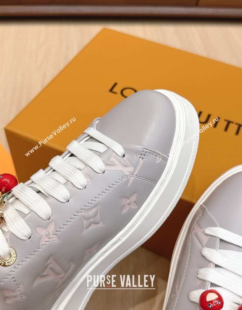 Louis Vuitton Time Out Sneakers 4cm in Grey Leather 2025 0829 (KL-250829017)