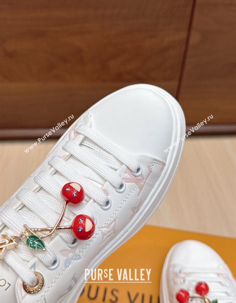 Louis Vuitton Time Out Sneakers 4cm in Leather 1AHOOD White/Blue 2025 (KL-250829019)