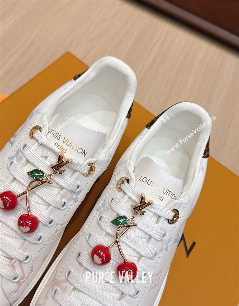 Louis Vuitton Time Out Sneakers 4cm in Leather 1AHOOD White/Blue 2025 (KL-250829019)