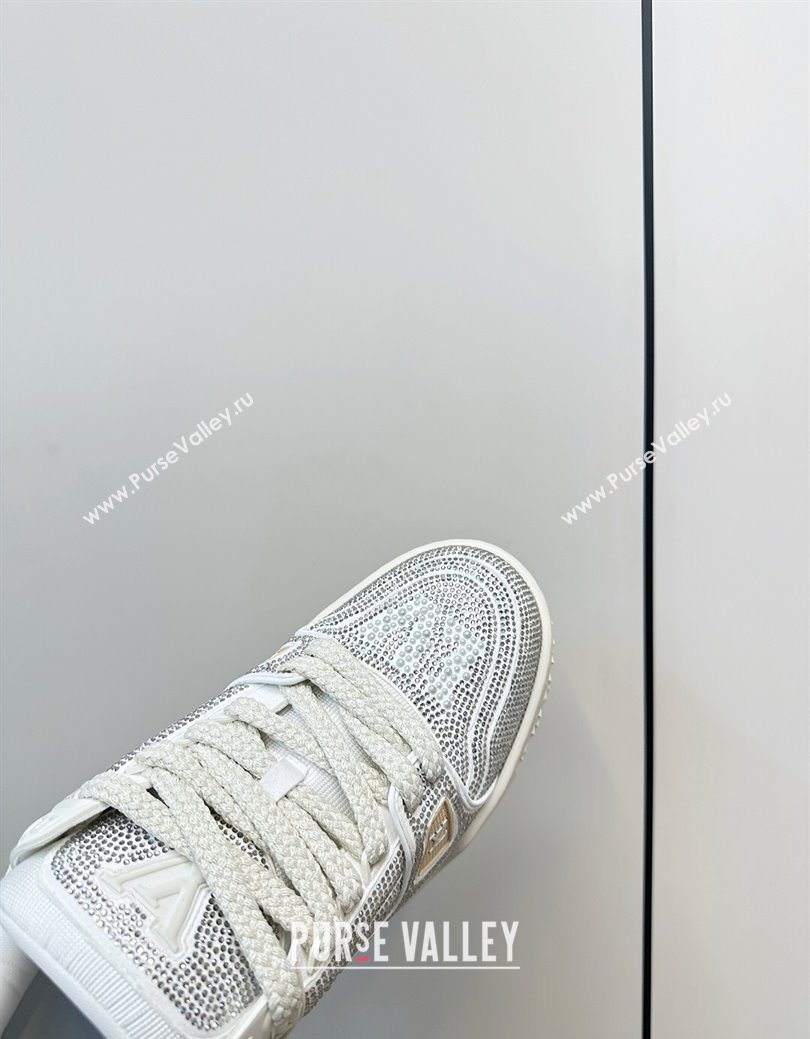 Louis Vuitton LV Trainer Maxi Sneakers 6cm in Allover Strass White 2025 0829 (KL-250829034)