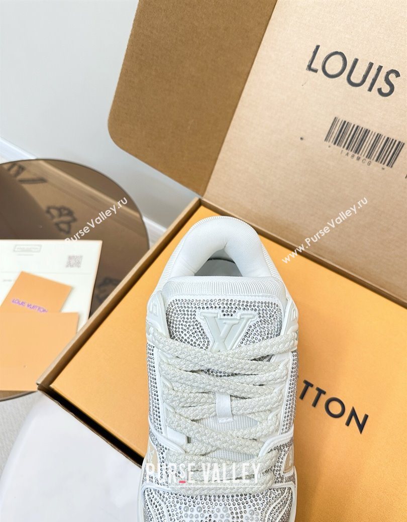 Louis Vuitton LV Trainer Maxi Sneakers 6cm in Allover Strass White 2025 0829 (KL-250829034)