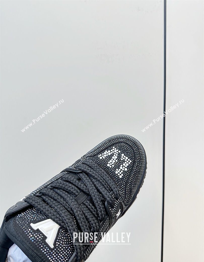 Louis Vuitton LV Trainer Maxi Sneakers 6cm in Allover Strass Black 2025 0829 (KL-250829035)