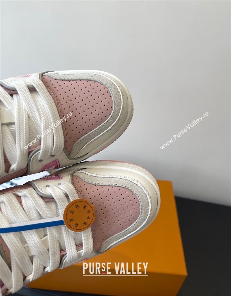 Louis Vuitton LV Trainer Sneakers in Perforated Leather 1AHWSM Pink 2025 (HQG-250829030)