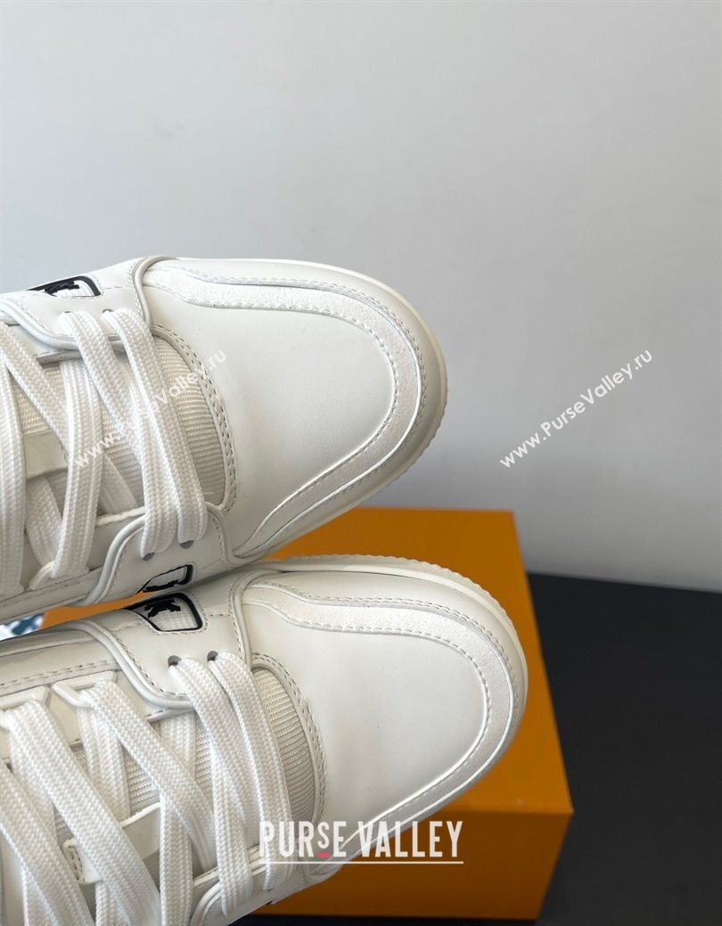 Louis Vuitton LV Trainer Sneakers in Plain Leather 1AIKR9 White 2025 (HQG-250829032)