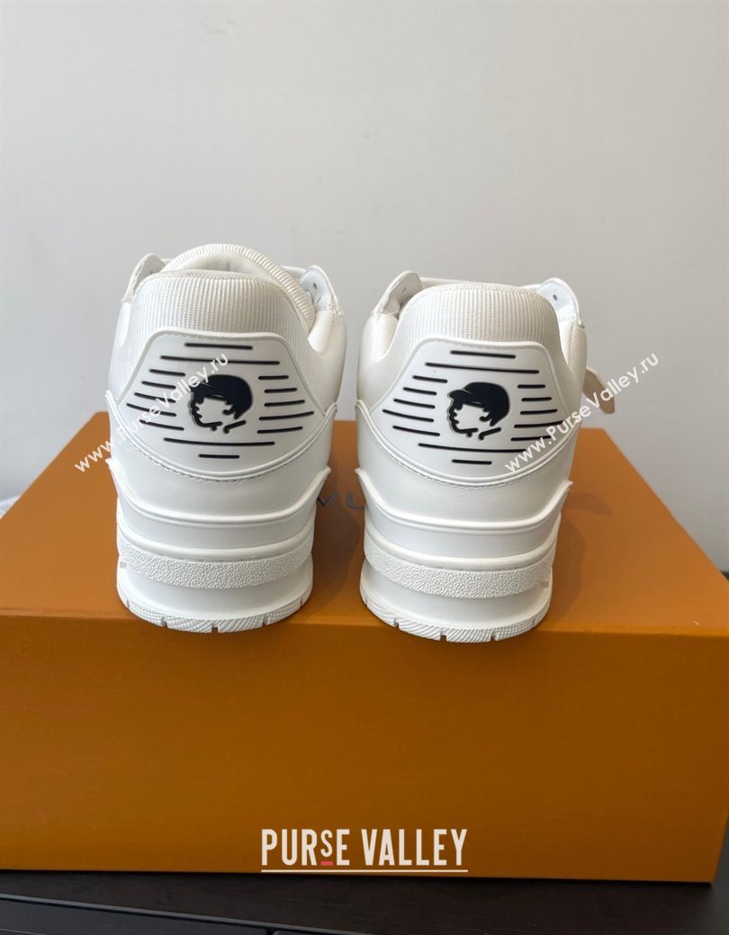 Louis Vuitton LV Trainer Sneakers in Plain Leather 1AIKR9 White 2025 (HQG-250829032)